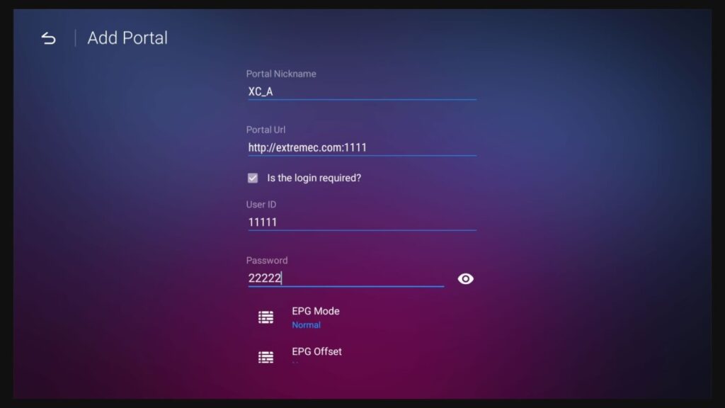 Formuler connections screen